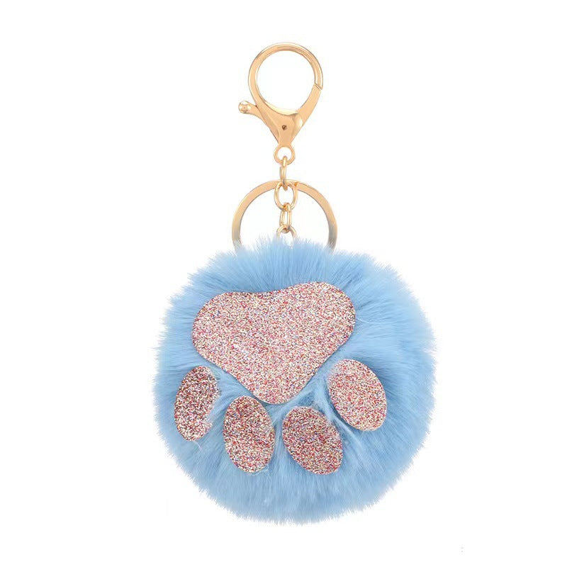 Wholesale Fur Ball Cat Claw Plush Keychain
